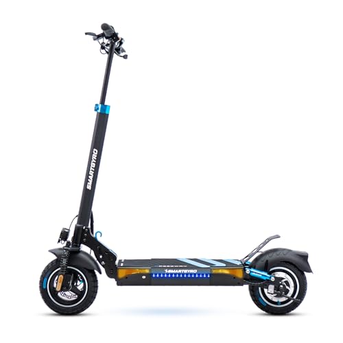 SMARTGYRO Speedway - Patinete Eléctrico para Adultos con Motor de 500W 48V, Batería 12.500 mAh, Doble suspensión Reforzada, Frenos de Disco, 4 Intermitentes, Scooter, 3 Modos de conducción