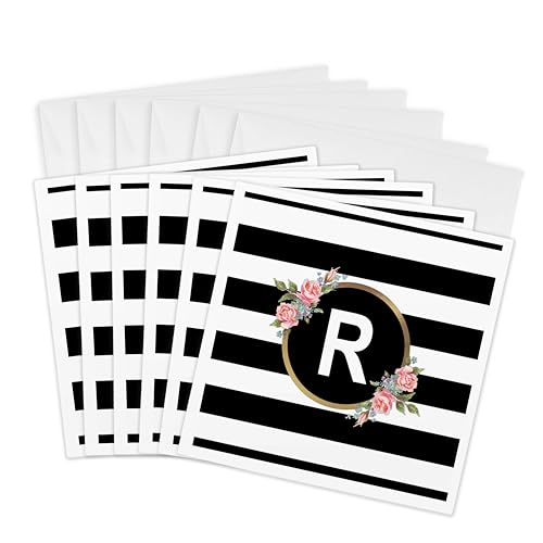 Monogramme floral lettre R pour vos invitations et courriers personnels élégants