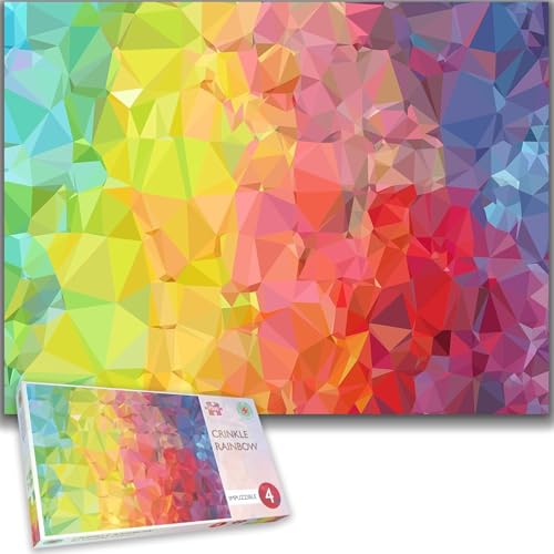 Hard Jigsaw Puzzles For Adults - Impuzzibles Crinkle Rainbow - 1000 Piece Hardest Jigsaw Puzzle - 66 X 50cm - Colorful, Bold, Gradient Puzzle For Adults (Crinkle Rainbow)