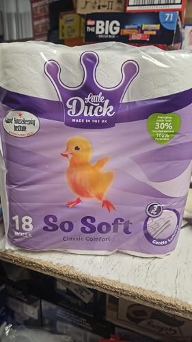 Little Duck So Soft 3-Ply Quilted Toilet Tissue, Classic Comfort, 18 Rolls, Good Housekeeping Approved