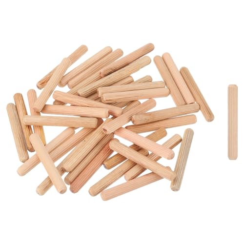 uxcell 300Pcs 1/3" x 2-3/8" Wooden Dowel Pins, Wood Dowels Rods, Furniture Woodworking Grooved Fluted Pin, Wooden Dowels Fluted for Craft, DIY Projects