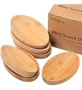 ZTHapwa Mini Serving Dishes, Bamboo Small Appetizer Plates for Desserts/Charcuterie/Snacks, Dippi...