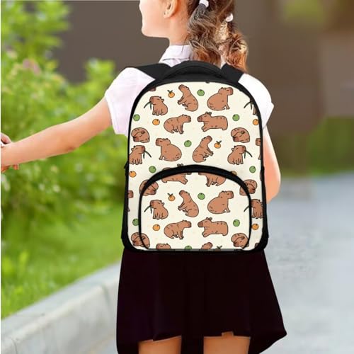Cute Capybara Backpack for Girls Lightweight Toddler Backpack for Girls 12 Inch 2 in 1 Kawaii School Lunch Bag with Handle Kindergarten Diaper Bags3