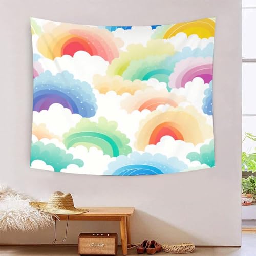 Tapisserie murale arc-en-ciel 3D grand tissu decoration mur