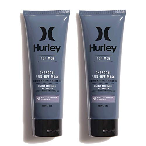 Hurley Men's Peel-Off Mask - Deep Cleaning, Black Head Removing Facial Mask, Size 6oz 2 Pack, Charcoal 2 Pack