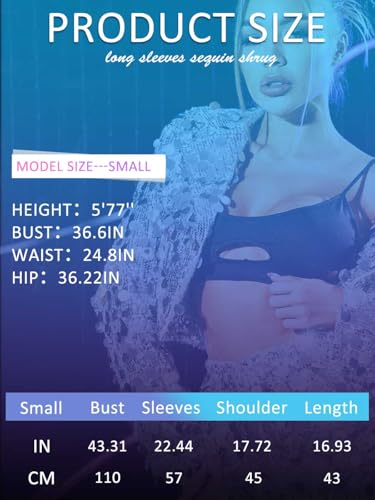 GORAIS Sequin Blazer Sparkly Long Sleeves Jacket Glitter Crop Coat for Women4