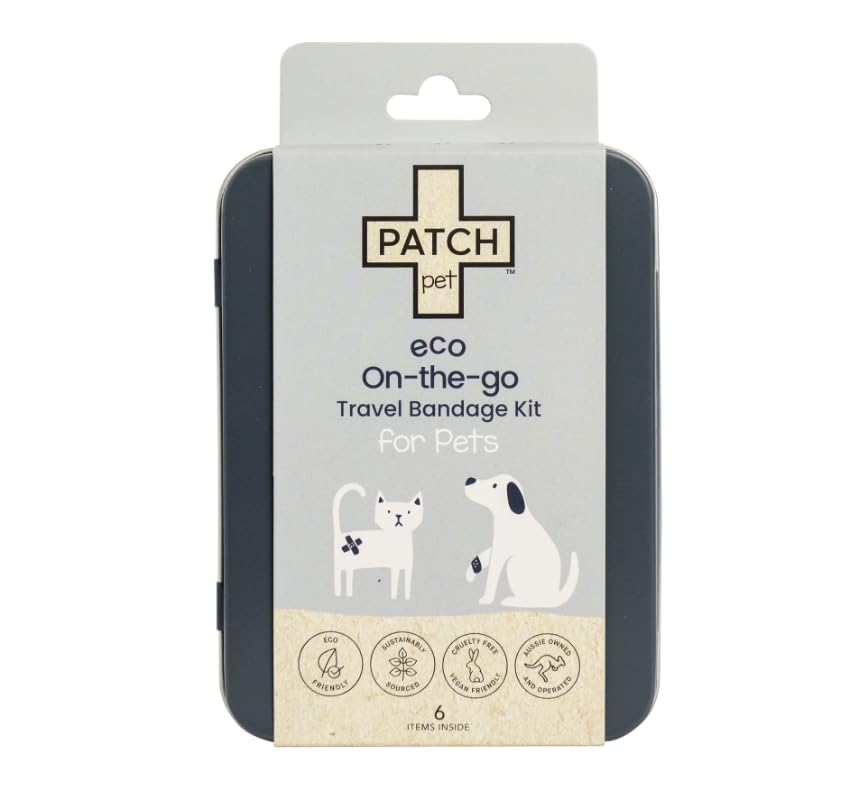 PATCH Eco Pet First Aid Kit for Dogs and Cats. Cat and Dog First Aid Kit with Bandages, Gauze Pads &amp; Glove. Emergency Kit for Animals Including Puppy