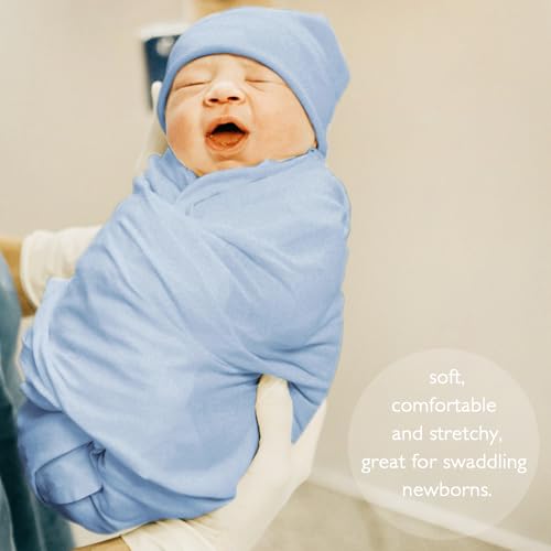 Image of OWLOWLA 2Pack Newborn Swaddle Blanket with Hat Set Baby Wrap Swaddle Receiving Blanket Boys Girls