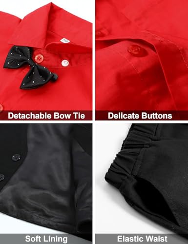 Image of A&J DESIGN 4pcs Baby & Toddler Suit, 12 Months - 5T, Shirt & Pants & Vest & Bow Tie