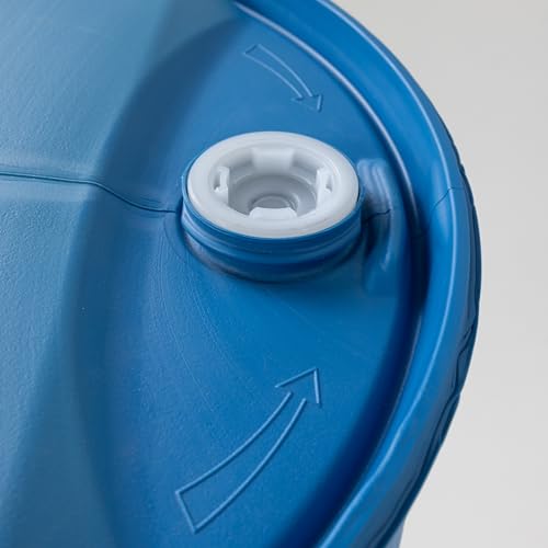 Image of 55 Gallon Blue Tight Head Plastic Drum, BPA Free, UN Rated, 2 inch NPT & 2 inch Buttress Fittings