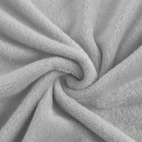 Mixibaby Kuscheldecke Flauschige extra weich & warm Wohndecke Flanell Fleecedecke, Falten beständig/Anti-verfärben als Sofadecke oder Bettüberwurf, Größe:150 cm x 200 cm, Farbe:Hellgrau
