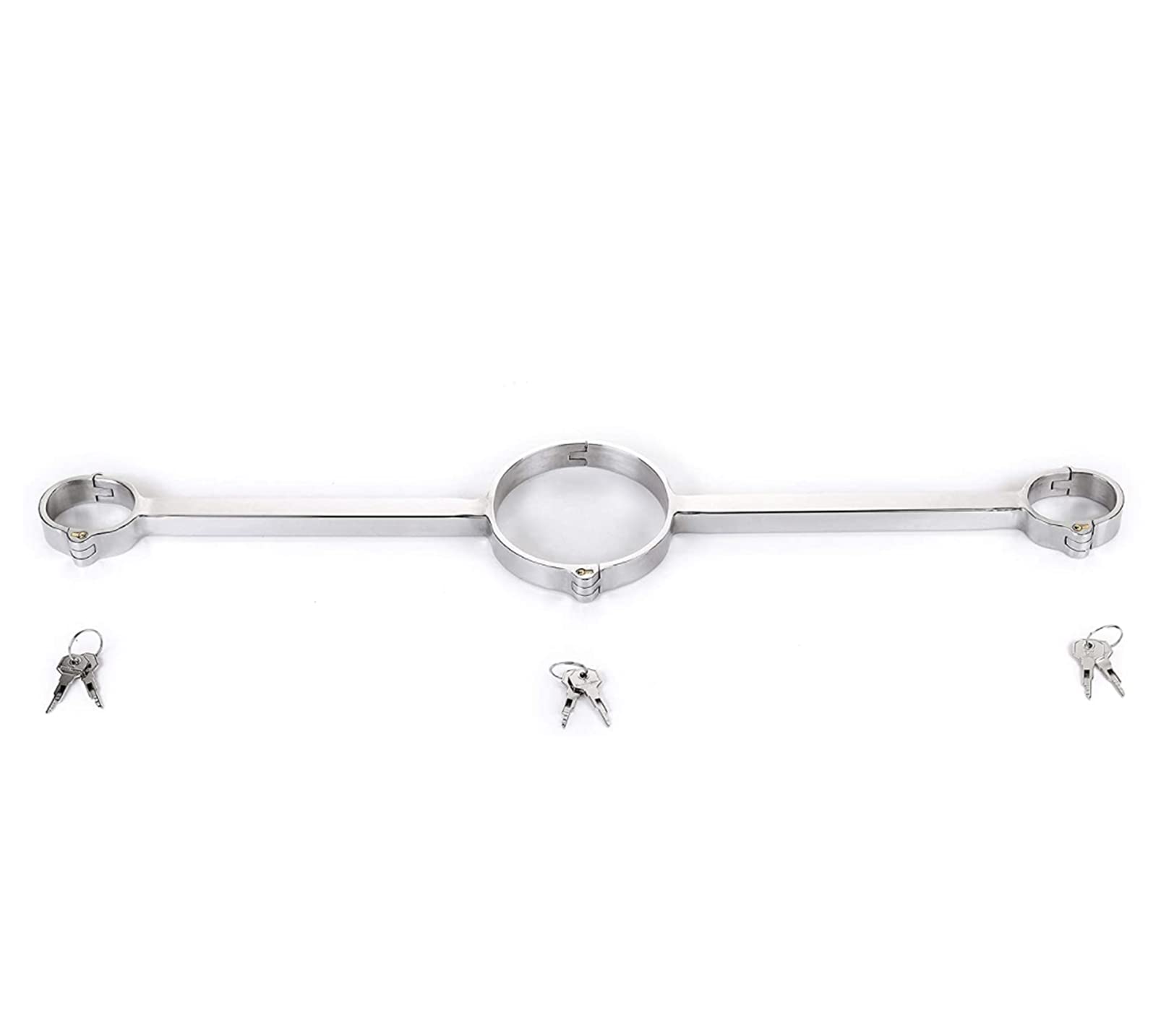 Neue Edelstahl Metall Bdsm Bondage Kragen Restraint System Set Mit Handschellen/Handfesseln Sm Spreizstange Extrem Fesseln Erwachsene Spiel Für Mann Frau Intime Zubehör,Männlich,Silber