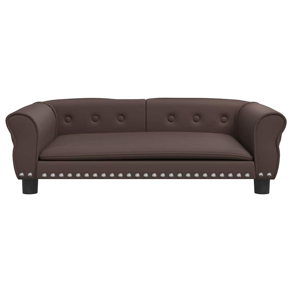 vidaXL Hundebett, Hundekissen mit weicher Polsterung, Hundesofa Hundecouch für kleine Hunde Haustiere, Haustierbett Katzenbett, Braun Kunstleder