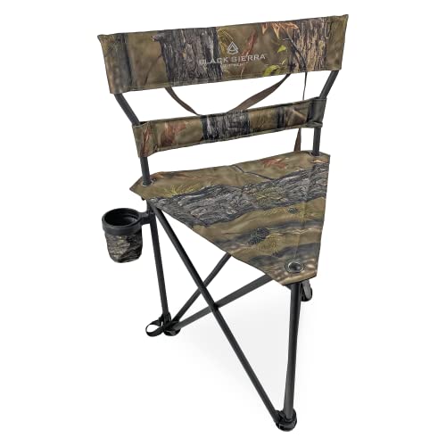 Black Sierra Heavy Duty Xl Hunting Chair, Lightweight Folding Chair With Back, For Camping, Hunting, Fishing, Comes With Storage Bag, Steel Frame Supports 300 Lbs (Camo) #TOP5