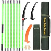 SWAWIS Astsäge mit Teleskopstiel 8M Hochentaster Astsäge Baumsäge Teleskop Hochentaster Manuell Einstellbare Länge Teleskopsäge mit Tragetasche, Schneidet Sauber und Schnell für Hohe Äste