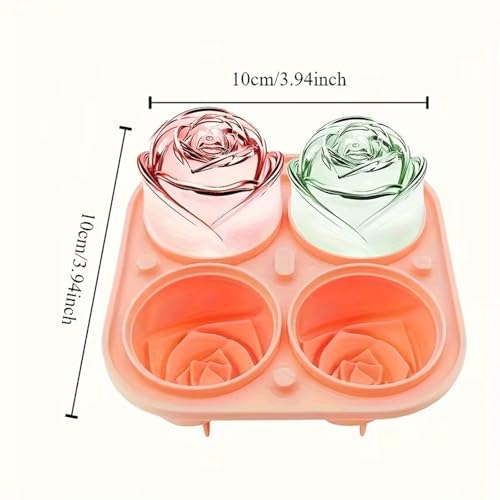 Moldes de hielo de silicona rosa 3D, 2 piezas miniatura 7