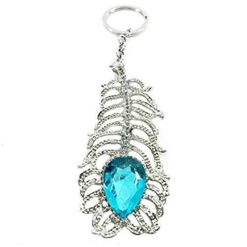 Blue AuraSilver and blue Evil Eye Keychain for Bike/Car Gifting with Key Ring Anti-Rust (Pack of 1)