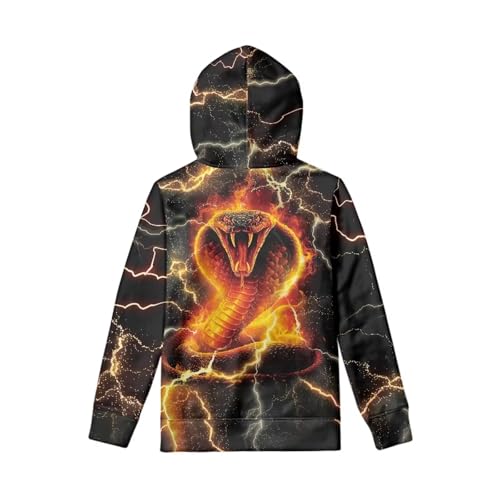 Image of WELLFLYHOM Boys Hooded Sweatshirts Hoodie Pullover Cool Graphic Crewneck Blouses Size 6-16