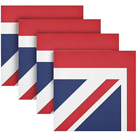 xigua Juego de 4 servilletas de tela de bandera británica Cover