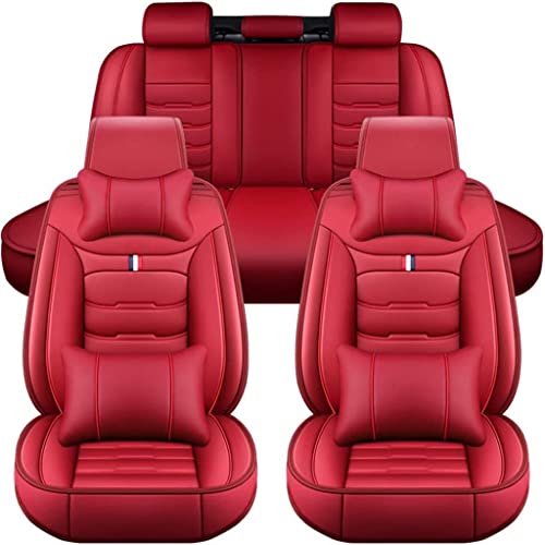 HOWENG Fundas Asiento Coche Juego Completo Personalizadas,para Nissan Logan Express/Van 2005-2013 Asientos Traseros Delanteros Funda Protectora Cojines Accesorios Interior,C_Red