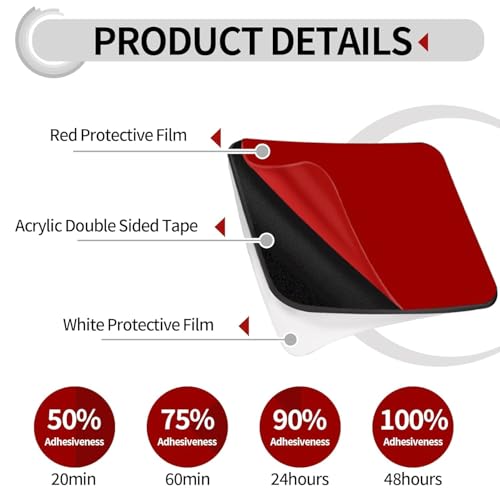 Zodazoqa 6er-Pack 3M doppelseitige Klebepads für Dashcams, kompatibel mit GoPro Helmhalterungen und geeignet für SJCAM, Nextbase Action-Kameras