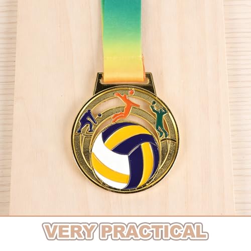 Medallas de voleibol de aleación con cinta para torneos escolares de niños 3