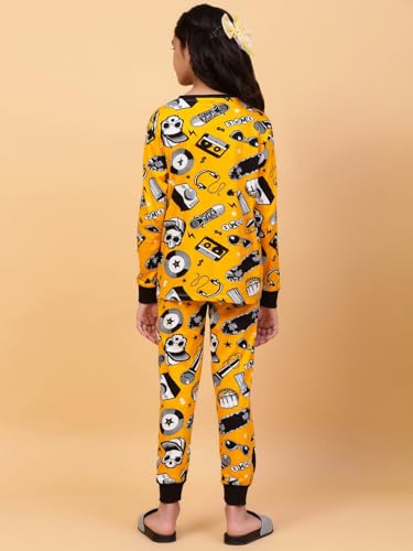 Image of Ninos Dreams Cotton Girls Full Sleeves Coord Set ! Night Suit for Girls ! Tshirt with Jogger Set