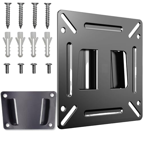 Monitor Wall Mount for Most 14-24“ LED LCD TV or Computer，Small TV Mount RV TV Mount Bracket with 1 x Screw Kit，Max Load 33 lbs，Up to 100x100 VESA Wall Mount Fit for Home Camper Boat Trailer