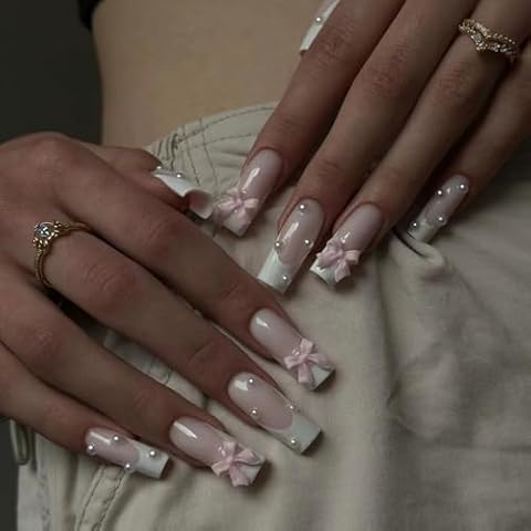 NLFOX Pink Ballerina French Tip Nails Cover