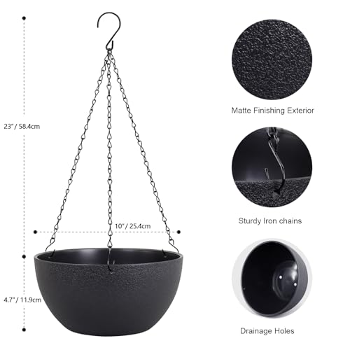 Meowell 10 Inch Hanging Planters For Indoor Outdoor Plants thumb #1