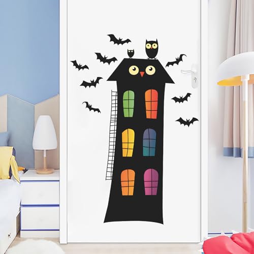 Vinilo Decorativo Halloween Búho y Murciélagos 24x35.4 in miniatura 5