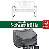 Landhausbank LÜBECK weiß lackiert, 2-Sitzer aus Eukalyptus - 3