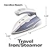 Hamilton Beach Portable Handheld Travel Iron and Vertical Garment Steamer for Clothes with Carrying Pouch, Fabric Brush, Stainless Steel Soleplate, White (10092)