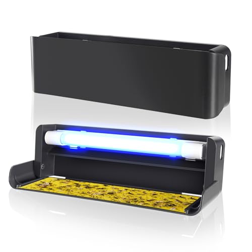 2 Pack UV Fly Light Trap Indoor for Home Gnat Mosquito Traps for House Indoor Insect Killer, Bug Catcher Light for Kitchen House & Fruit Flies Garage & Warehouse with 5 Sticky Glue Boards 6.5 ft Cord