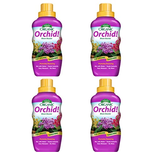 Espoma Organic Orchid! 8-Ounce Concentrated Plant Food – Plant Fertilizer and Bloom Booster for All Orchids and Bromeliads. Ideal for Phalaenopsis, Dendrobium, and Other Types of Orchids - 4 Pack