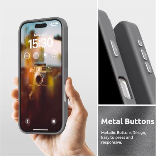 Image of DIZORO Leather Case for iPhone 15 Pro, Men Women Luxury Elegant Slim Business PU Cover Soft Non-Slip Grip Shockproof Anti-Scratch Protective Back Cover Titanium White