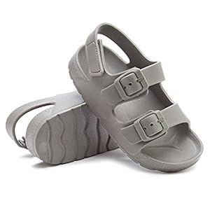 EasyStar Boys and Girls Lightweight Dual-Adjustable Sandal Buckles With Hook and Loop Heel Closure