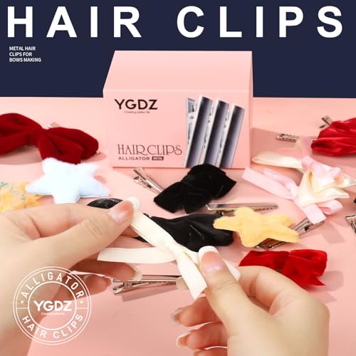 YGDZ Alligator Hair Clips, 150pcs 1.77 Inch Metal Hair Bow Clips Single Prong Silver Alligator Hair Clips for Bows Making Crafts(4.5cm)