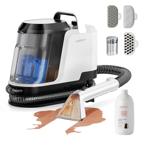 uwant Carpet Cleaner Machine 18Kpa Powerful Suction Upholstery Cleaner for Pet, Portable Carpet Cleaner with Cleaning Tools&Self-cleaning Set of 1 for Spot, Cars,Rug,Furniture