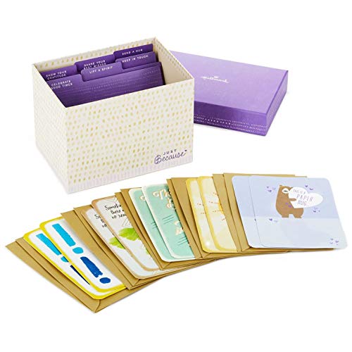 Hallmark Assorted Just Because Cards Organized in Storage Box, Box of 10 Greeting Cards