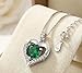 2 Carat Emerald Heart Solitaire Heart-Shaped Lab Created Diamond Pendant Necklace VVS1 Mossante Certified Fine Jewelry in 18K Gold Silver Wife Valentine’s Day Mother’s Day Gift for Her Mother Birthday