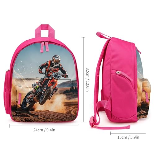 Sports Motorcycle Backpack for Men Women, Durable Small Bookbag Lightweight Daypack for Travel, Hiking, Pink-style2