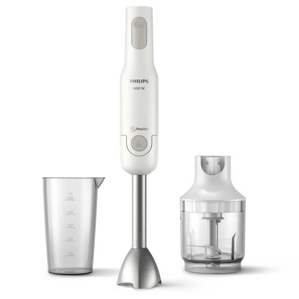 Philips Hr2535/00 Promix Handmixer mit Becher, S-Blade-Klingen, Zubehör inklusive, kompakter Zerkleinererer, 650 W