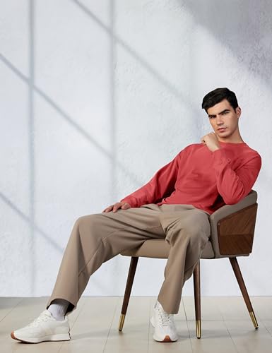 Image of Nobero Oversized Sweatshirts for Man Stylish Crew Neck | 280 GSM Rich Cotton Fleece Solid Oversized Fit Full Sleeve Sweatshirt for Men | Stylish Casual Wear Winter Sweatshirt for Men