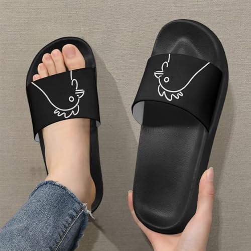 Coloranimal Slippers for Women Summer Beach Sandals Black Slippers Women Shower Shoes Non Slip Comfortable Slide Sandals for Beach Pool2