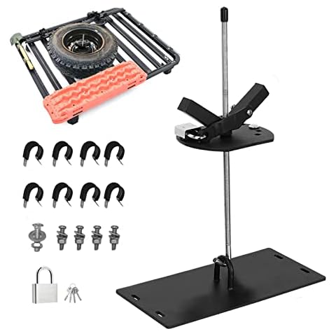Sidasu Universal Roof Rack Tire Mount-Rack Spare Tire Mount -Roof Rack Tire Carrier -Bracket for Tire on Roof Rack-Roof Rack Tire Lock-Carbon Steel Spare Tire Mount Lock-Maximum 35in Diameter Tires Cover