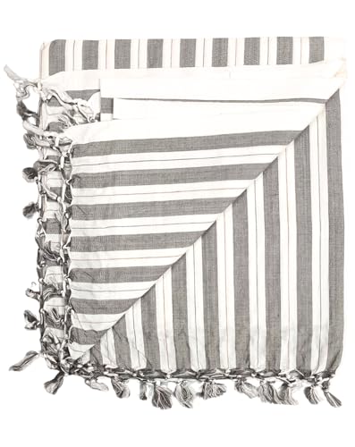 Image of Arvore Bunkaar Pure Handloom 100% Soft Desi Bamboo Viscose Soft Bhagalpuri Andi Chadar /Summer Blanket /Khes /Top Sheet /AC Blanket /Odhne wali Chadar (Grey Multi, Striped, 1, Bhagalpuri Chadar)