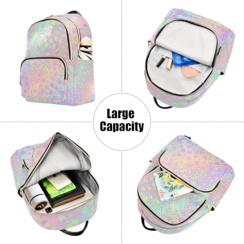 Image of ALAZA Rainbow Leopard Cheetah Small Backpack Purse for Women Travel Bag Fashion Daypack Back Pack Shoulder Bag