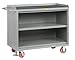Little Giant MM3-2448-FL 48-inches Wide Mobile Bench Cabinet with Center Shelf and Non-Slip Vinyl Top, 3600 lbs Capacity, 48" Length x 24" Width x 41" Height