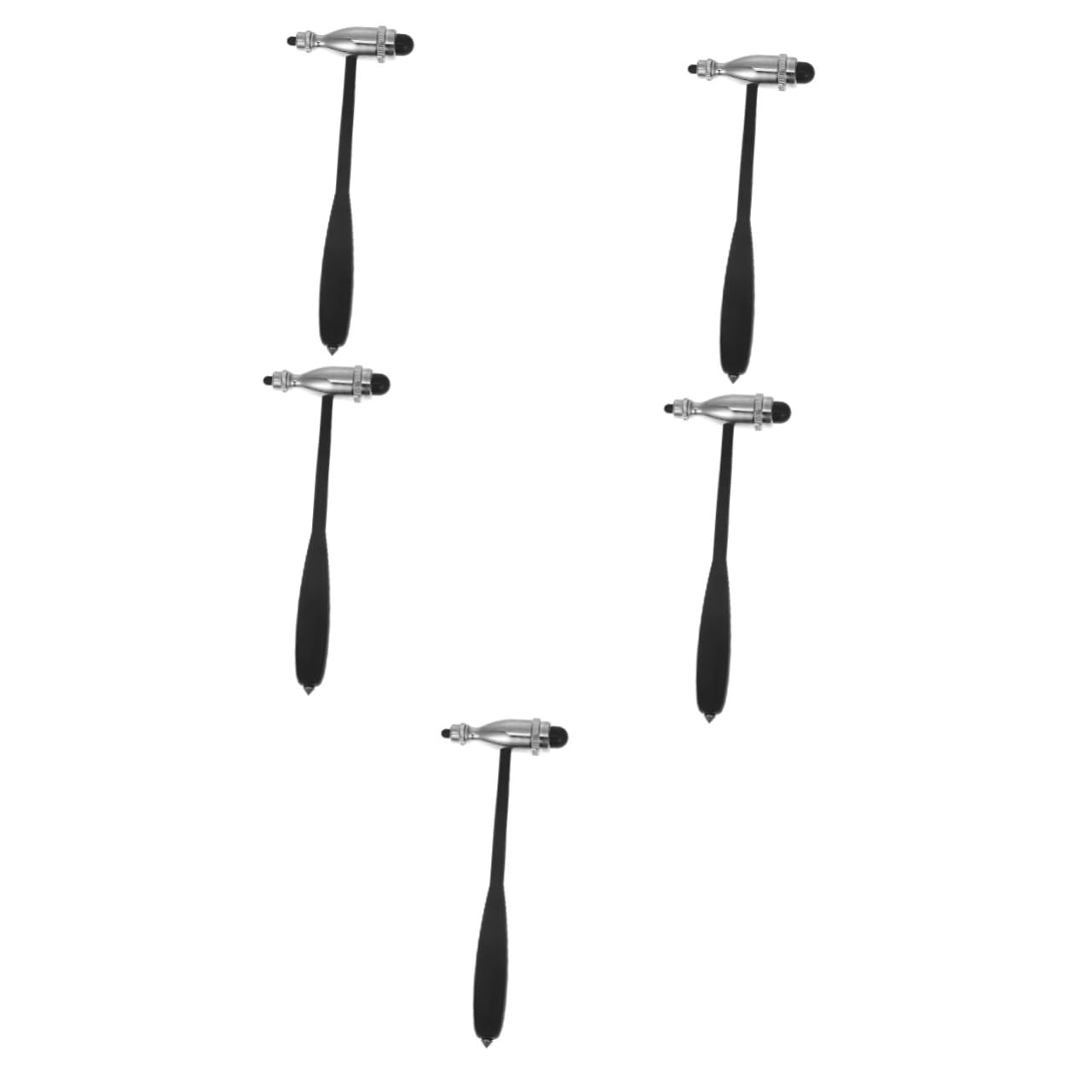 PRETYZOOM 5 Pezzi martello riflesso medico percussioni neurologiche martello a percussione strumento a percussione martello ospedaliero portatile Acciaio inossidabile Nero